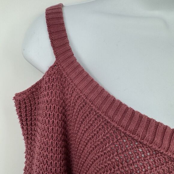 Free People Moonshine Top Womens M Dark Rose V-Neck Cold Shoulder Oversize Flowy - Picture 7 of 13